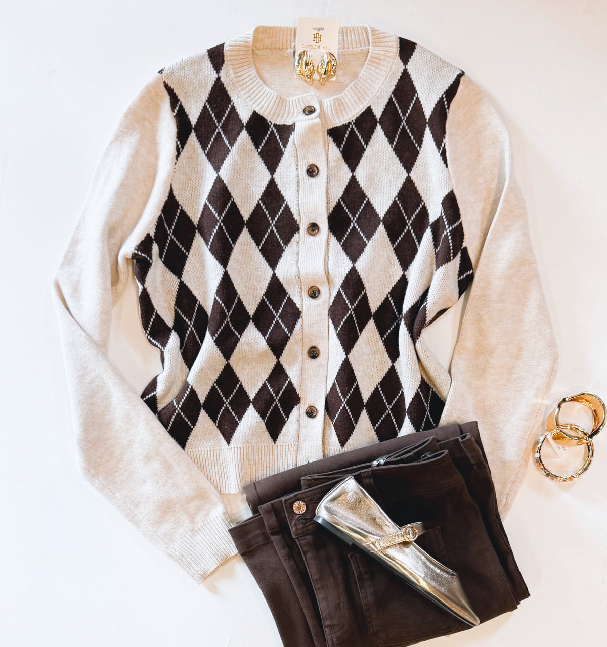 OLD SCHOOL ARGYLE CARDI